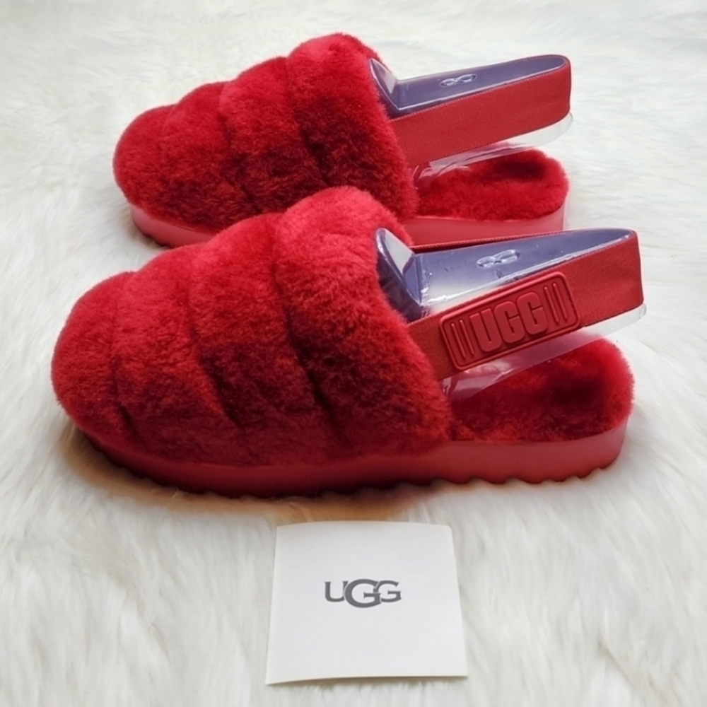 UGG Super Fluff Slipper Ribbon Red - Picture 14 of 16